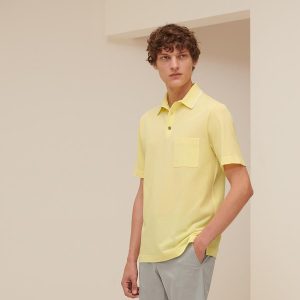 Áo Polo Hermès 'Rayure Sellier' Polo Shirt With Pocket Màu Vàng Size M - Duy Hoang