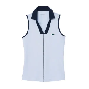 Áo Ba Lỗ Nữ Lacoste Women's Slim Fit Ultra Dry Sleeveless Tennis Polo PF7437 51 X1J Màu Xanh Nhạt - Duy Hoang