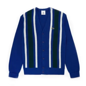 Áo Cardigan Nam  Lacoste Live Vintage Inspired Wool Blend Buttoned Cardigan AH7306 Màu Xanh Navy Size 3 - Duy Hoang