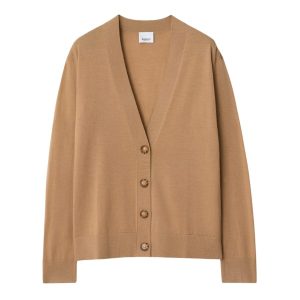 Áo Cardigan Nữ Burberry Tulip V-Neck Wool In Camel 80911741 Màu Nâu Size XS - Duy Hoang