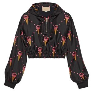 Áo Hoodie Nữ Gucci Silk With Ice Cream Print Black 731143XJE9P1082 Màu Đen Họa Tiết Size XS - Duy Hoang