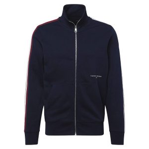 Áo Khoác Nam Tommy Hilfiger Logo-Print Cotton Bomber Jacket Màu Xanh Navy Size S - Duy Hoang
