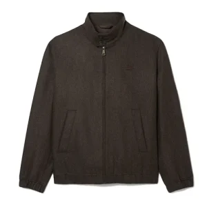 Áo Khoác Nỉ Nam Lacoste Men's Wool Harrington Jacket BH5526-ZCY Màu Nâu Đen Size 44 - Duy Hoang