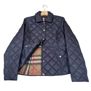 Áo Khoác Nữ Burberry BBR Blue Quilted Jacket Màu Xanh Navy Size XS - Duy Hoang