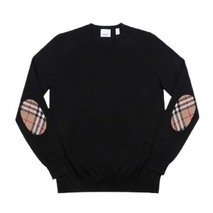 Áo Len Nữ Burberry Bempton Elbow Patch Sweater Màu Đen Size XS - Duy Hoang
