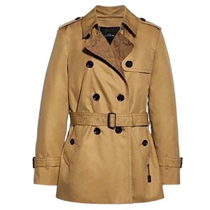 Áo Măng Tô Nữ Coach Signature Lapel Short Trench 91472 Màu Kaki Size XS - Duy Hoang