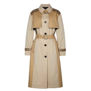 Áo Măng Tô Nữ Coach Tonal Signature Trench C5161 Màu Kaki Nhạt Size M - Duy Hoang
