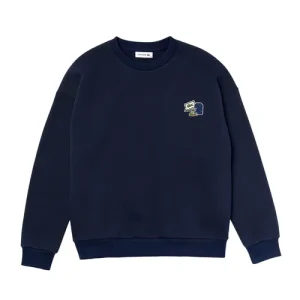 Áo Nỉ Sweater Nữ Lacoste Crew Neck Badge Fleece Sweatshirt SF6501 166 Màu Xanh Navy - Duy Hoang