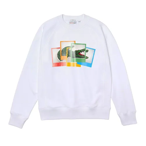 Áo Nỉ Unisex Sweater Lacoste SH2183 Màu Trắng Size XXS - Duy Hoang
