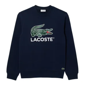 Áo Nỉ Sweater Nam Lacoste Fleece Crew Neck Sweatshirt Classic SH1281 166 Màu Xanh Navy Size 4 - Duy Hoang