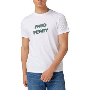 Áo Phông Nam Fred Perry M4635 Graphic Tshirt Màu Trắng Size XS - Duy Hoang