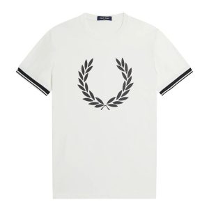 Áo Phông Nam Fred Perry Printed Laurel Wreath Snow T-Shirt M5677-129 Màu Trắng Size S - Duy Hoang