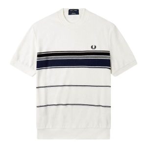 Áo Phông Nam Fred Perry Striped Towelling Tshirt Màu Trắng Size S - Duy Hoang