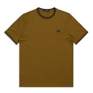 Áo Phông Nam Fred Perry Twin Tipped Tshirt M1588-D56 Màu Xanh Olive Size S - Duy Hoang
