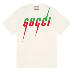 Áo Phông Nam Gucci Blade With Logo Print In White TShirt 863004 XJAZY 9037 Màu Trắng Size S - Duy Hoang