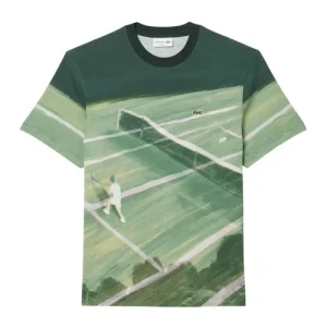 Áo Phông Nam Lacoste Men's Classic Fit Tennis Print T-Shirt TH0739 - 132 Màu Xanh Lá Size 3 - Duy Hoang