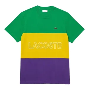 Áo Phông Nam Lacoste Men's Crew Neck 3D Lettered Colorblock Cotton T-Shirt TH7059 1E0 Phối Màu Size 5 - Duy Hoang
