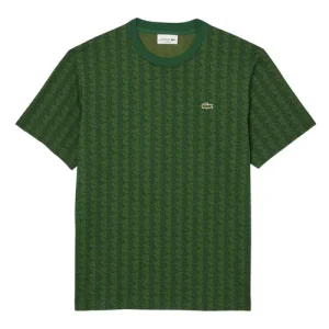 Áo Phông Nam Lacoste Monogram Jersey T-Shirt TH5902-51-D1R Màu Xanh Lá Size 3 - Duy Hoang