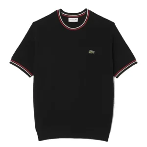 Áo Phông Nam Lacoste Slim Fit Stretch Mini Piqué Dress AH9301 DVI Màu Đen Size 2 - Duy Hoang