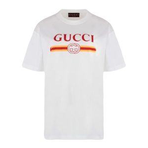 Áo Phông Nữ Gucci With Logo Printed T-Shirt 788093XJGL7 9074 Màu Trắng Size S - Duy Hoang