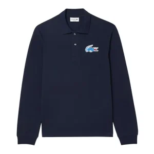 Áo Polo Dài Tay Nam Lacoste Classic Style Embroidered Badge L.12.12 PH6587 54N 166 Màu Xanh Navy Size 4 - Duy Hoang