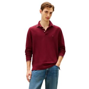 Áo Polo Dài Tay Nam Tommy Hilfiger Regular Fit 78J9766 - 500 Màu Đỏ Đô Size S - Duy Hoang