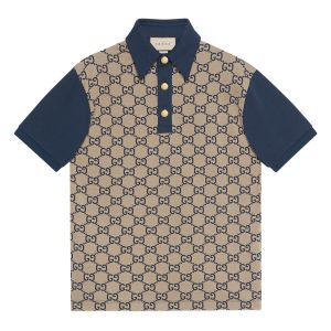 Áo Polo Gucci Maxi GG Silk Cotton Polo 682015 XJD1F 2480 Màu Nâu Xanh Size M - Duy Hoang