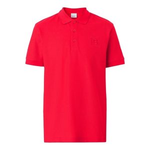 Áo Polo Nam Burberry BBR Box Letter Graphic Cotton Màu Đỏ Size S - Duy Hoang