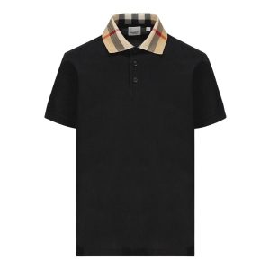 Áo Polo Nam Burberry Black With Collar Check Camel Printed 8071620 Màu Đen Size L - Duy Hoang