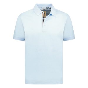 Áo Polo Nam Burberry Hartford Check Placket Polo Light Blue Màu Xanh Nhạt Size M - Duy Hoang