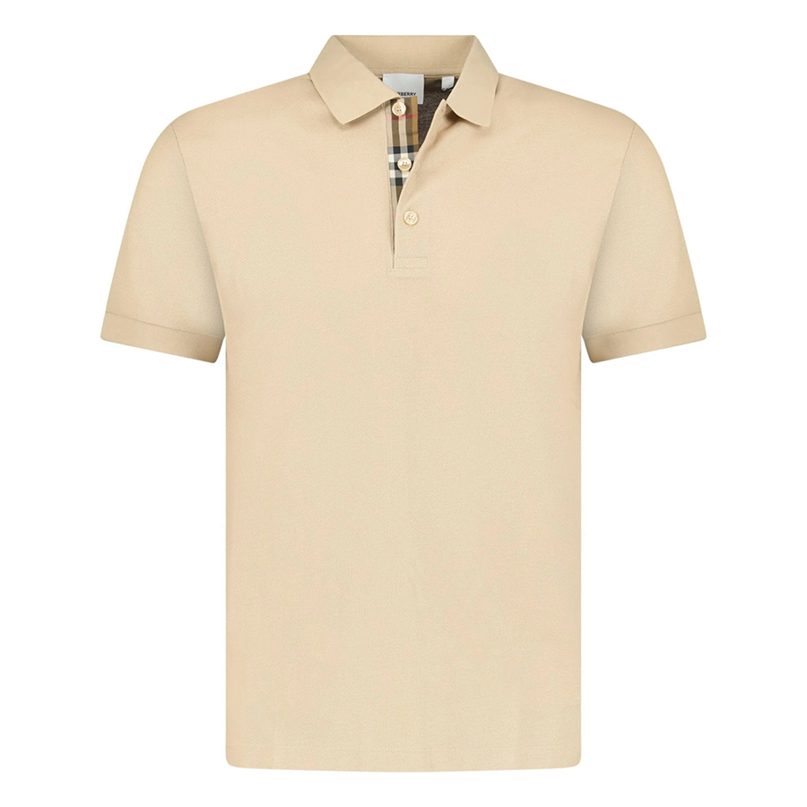 Áo Polo Nam Burberry Hartford Check Placket Polo Shirt Màu Be Size XS - Duy Hoang