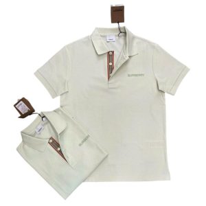 Áo Polo Nam Burberry Hartford Check SS 2025 Màu Kem Size S - Duy Hoang