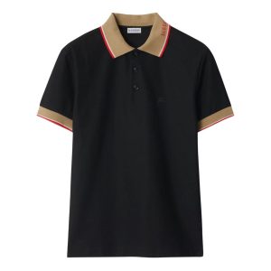Áo Polo Nam Burberry Logo Collar Cotton In Chalk Black 8110934 Màu Đen Size S - Duy Hoang