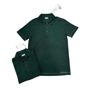 Áo Polo Nam Burberry Logo Embroidered Màu Xanh Rêu Size S - Duy Hoang