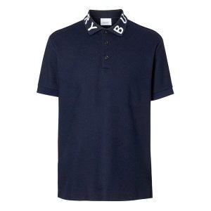 Áo Polo Nam Burberry Logo Intarsia Cotton Piqué Màu Xanh Navy Size M - Duy Hoang