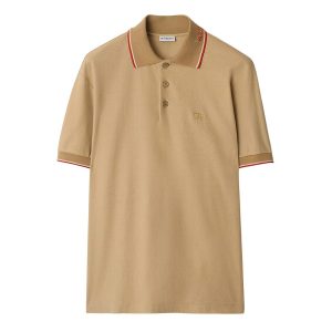 Áo Polo Nam Burberry Slim Fit Logo Collar Cotton Polo Shirt 81100931 Màu Be Size XS - Duy Hoang