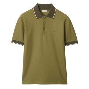 Áo Polo Nam Burberry Slim Fit Logo Collar Cotton Polo Shirt 81100951 Màu Xanh Olive Size XS - Duy Hoang