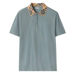 Áo Polo Nam Burberry Slim Fit Logo Collar Cotton Polo Shirt 81109441 Màu Xám Size XS - Duy Hoang