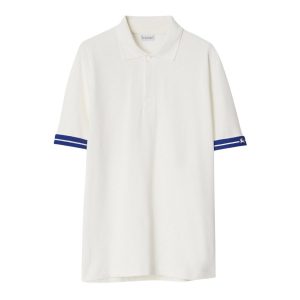 Áo Polo Nam Burberry Striped Cotton In White 80821241 Màu Trắng Size M - Duy Hoang