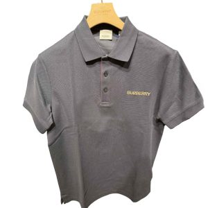 Áo Polo Nam Burberry With Logo Embroidered Màu Xám Size XS - Duy Hoang