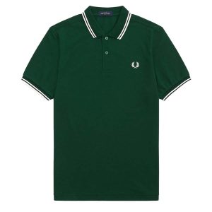 Áo Polo Nam Fred Perry Men's Twin Tipped Shirt in Ivy Green / Snow White Màu Xanh Lá - Duy Hoang