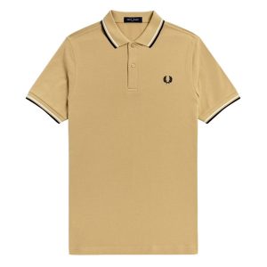 Áo Polo Nam Fred Perry Twin Tipped Polo Shirt M3600 Màu Be Size S - Duy Hoang