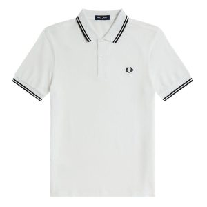 Áo Polo Nam Fred Perry Twin Tipped Short-Sleeved Polo Shirt M3600 Màu Trắng Size M - Duy Hoang