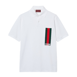 Áo Polo Nam Gucci Cotton Piquet Polo Shirt With Print 784422 XJG17 9074 Màu Trắng Size XS - Duy Hoang