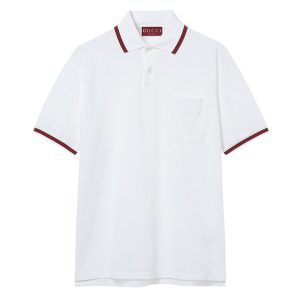 Áo Polo Nam Gucci Cotton Polo Shirt With Embroidery 795174 XJG5C 9733 Màu Trắng Size S - Duy Hoang