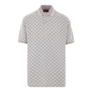 Áo Polo Nam Gucci Grey With Monogram Logo Printed Polo Shirt 788024 XJGQX 1087 Màu Xám Size L - Duy Hoang