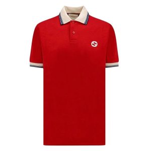 Áo Polo Nam Gucci With Interlocking GG Logo Embroidered 768641XJF476429 Màu Đỏ Size M - Duy Hoang