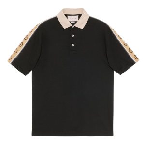Áo Polo Nam Gucci With Interlocking G Stripe In Black 598949 XJB0Q 1082 Màu Đen Size S - Duy Hoang