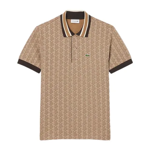 Áo Polo Nam Lacoste Men's Classic Fit Contrast Collar Monogram DH1417 6IR Màu Be Size 5 - Duy Hoang
