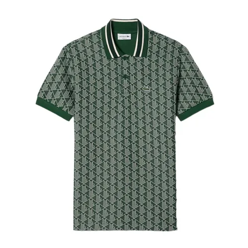 Áo Polo Nam Lacoste Men's Classic Fit Contrast Collar Monogram DH1417 D1R Màu Xanh Lá Size 4 - Duy Hoang